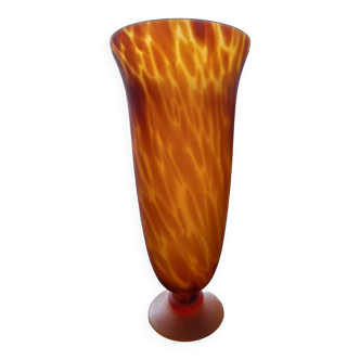 Glass paste vase 1980 DB design Belgium