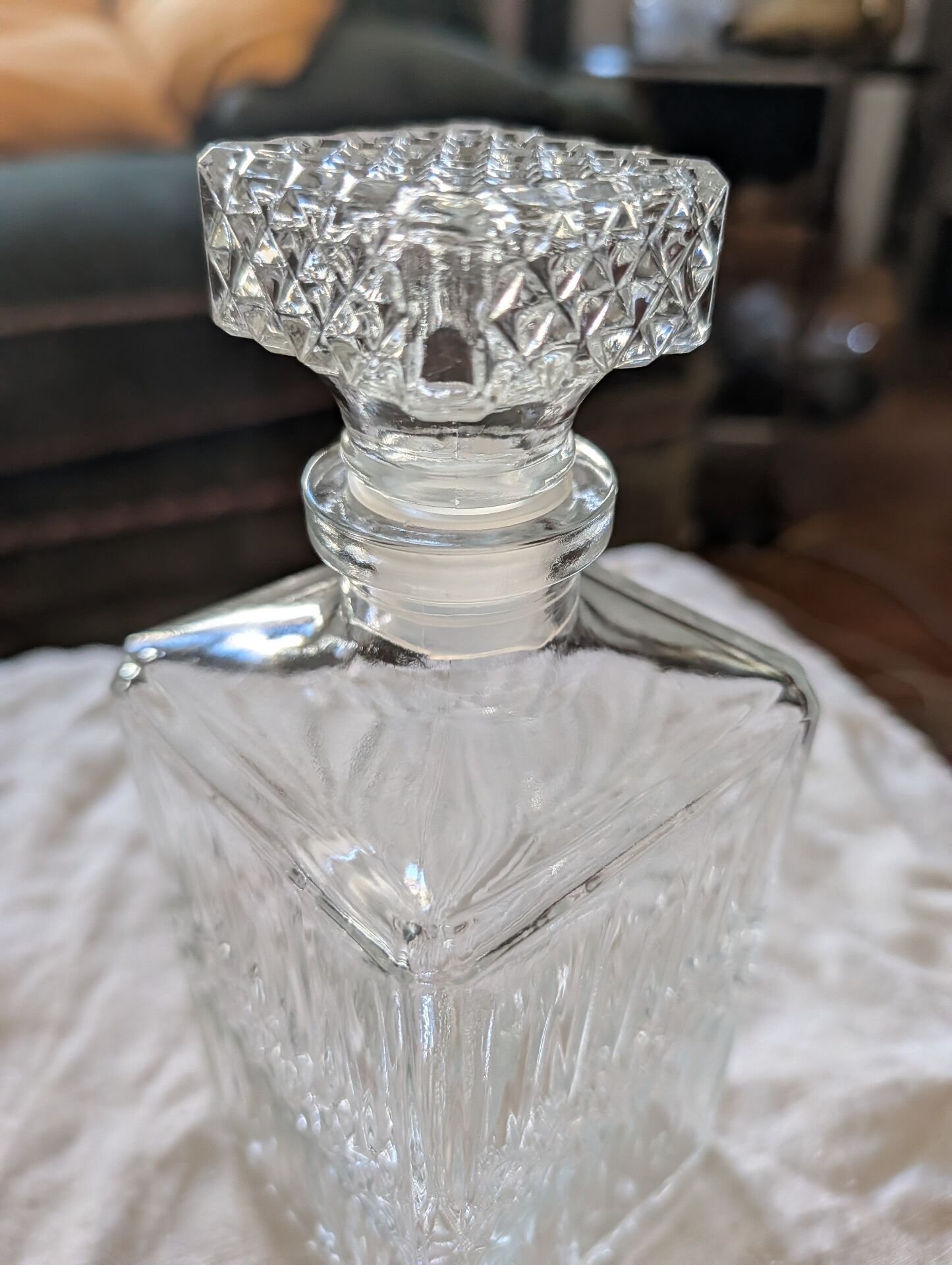 Moulded glass whisky carafe – 1970s