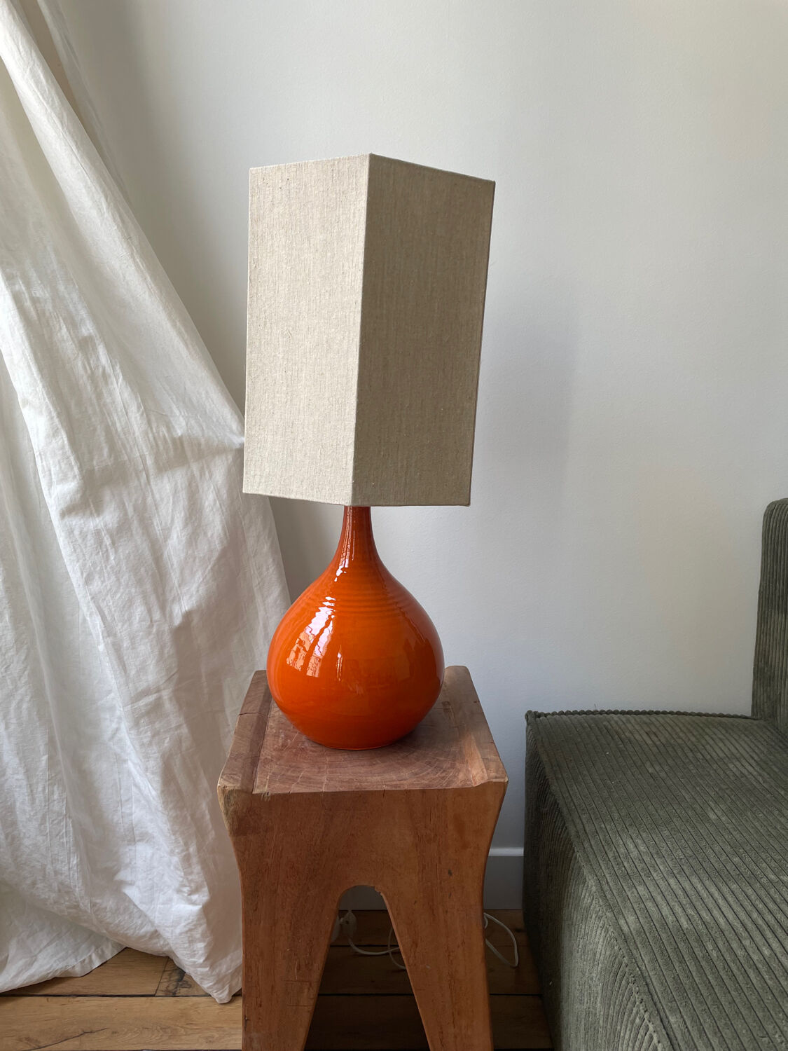 Orange ceramic lamp