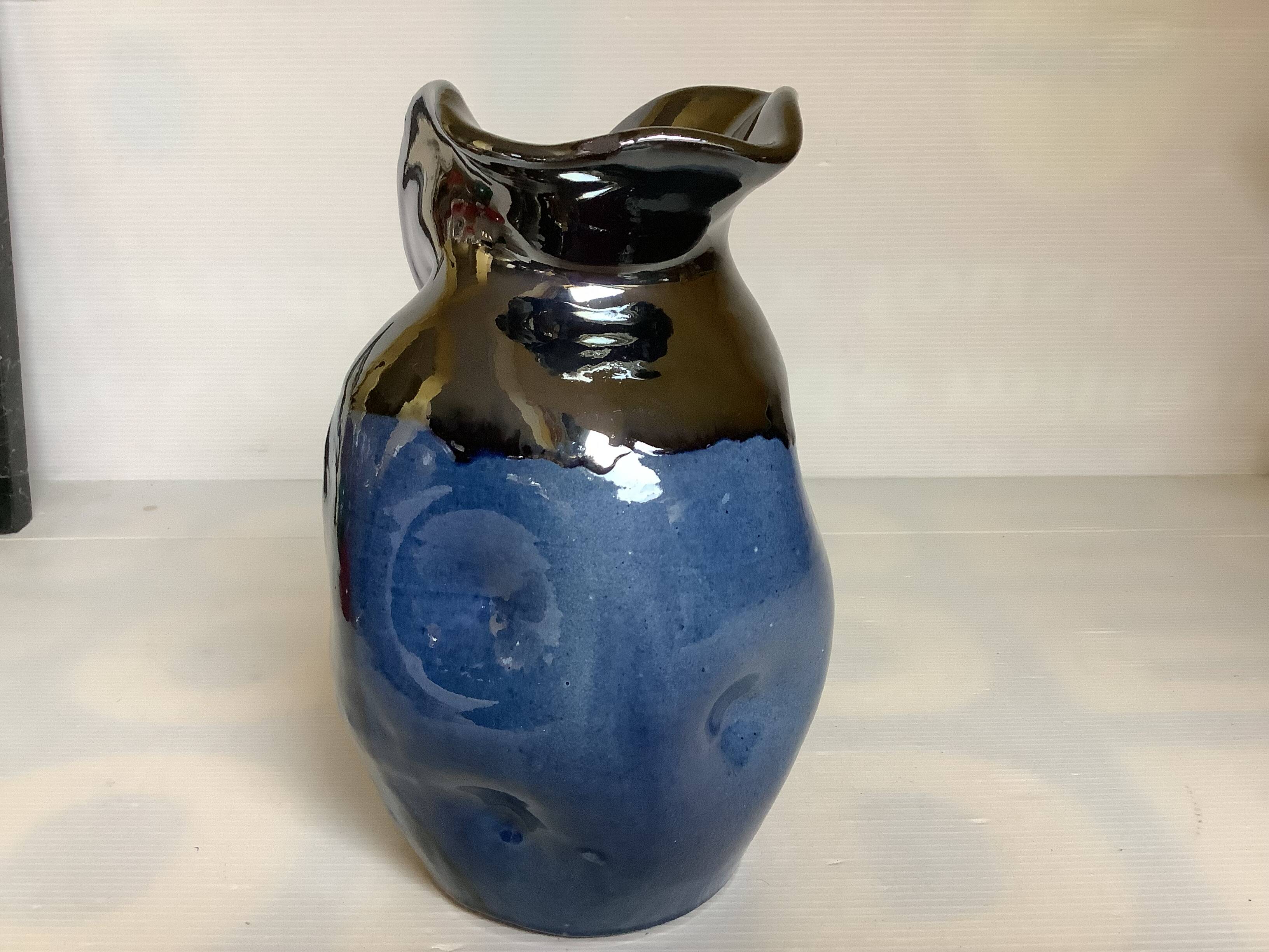 Iridescent modernist vase by Thomas Buxo