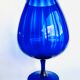 Bright blue textured glass vase from the 60s-70s, Italy, Empoli