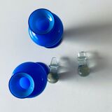 Duo de flacons bleu en verre