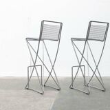 Postmodern German Kreuzschwinger bar stool by Till Behrens for Meyer Stahlmöbel, 1980s.