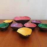 Service in black ceramic and colors, 1950