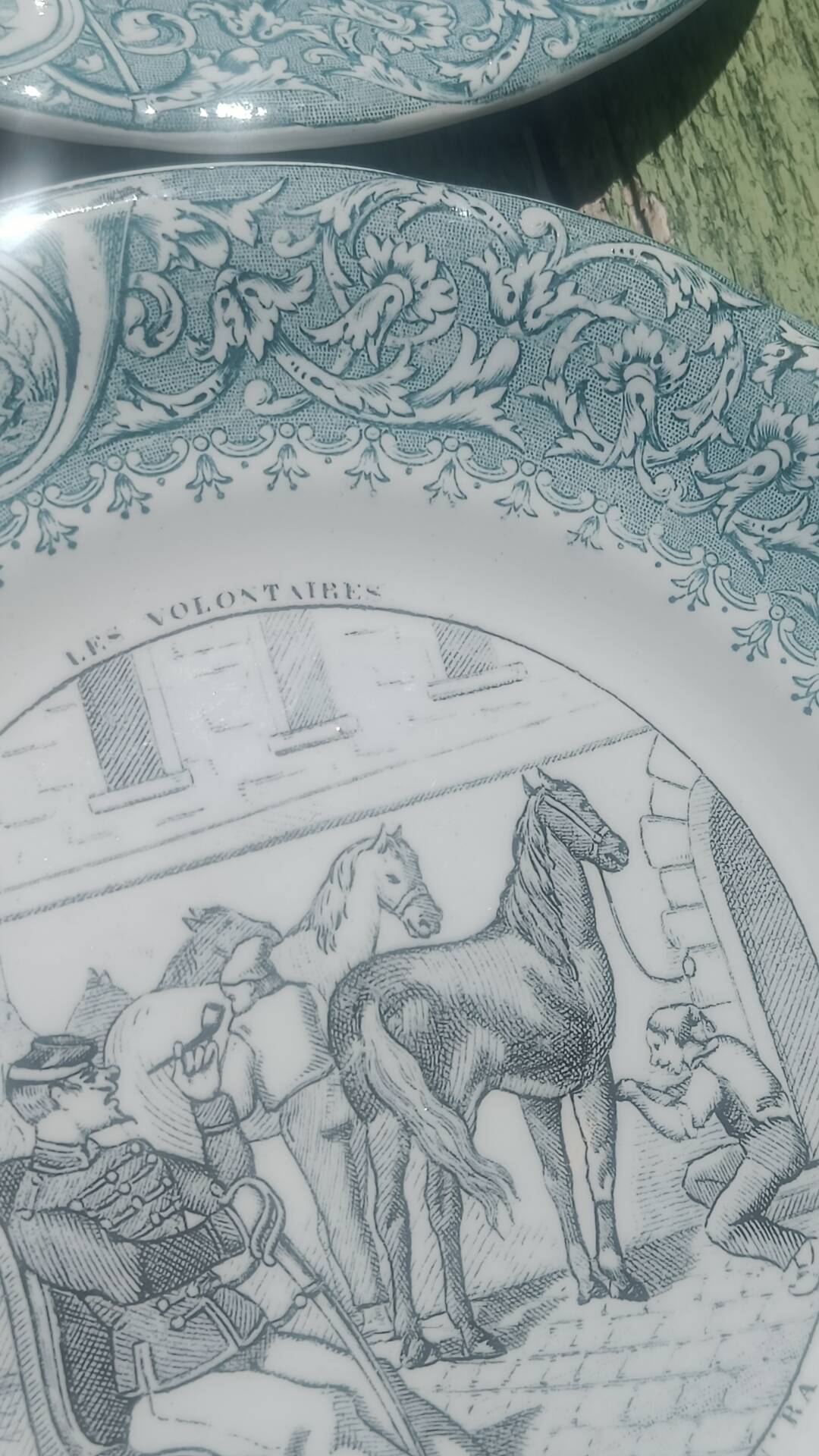 antique Lunéville "Opaque" plates