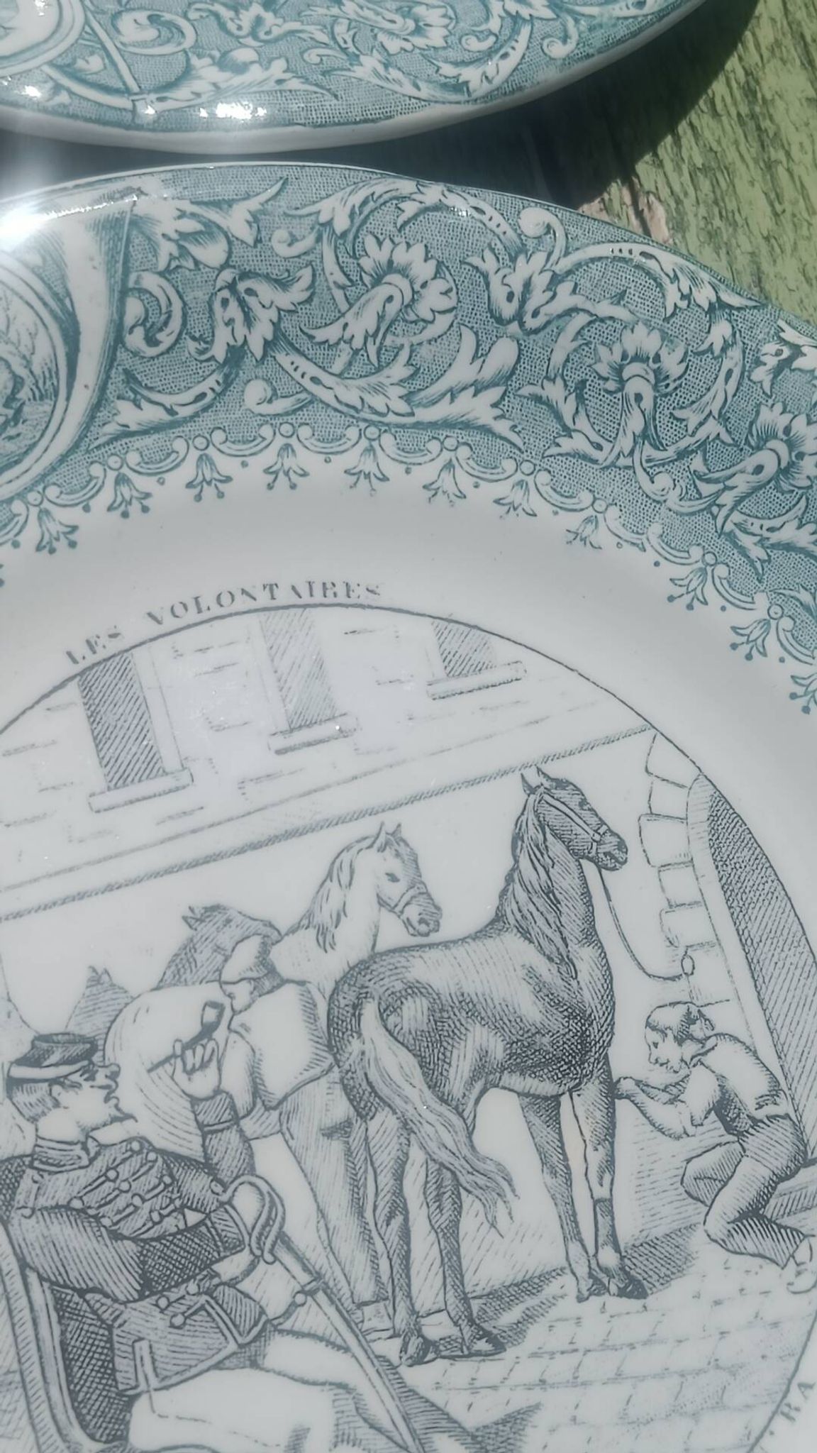 antique Lunéville "Opaque" plates