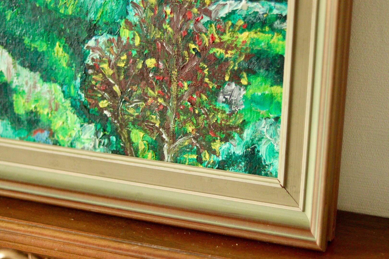 Original mid-century oil on canvas – "Landscape Pattern"