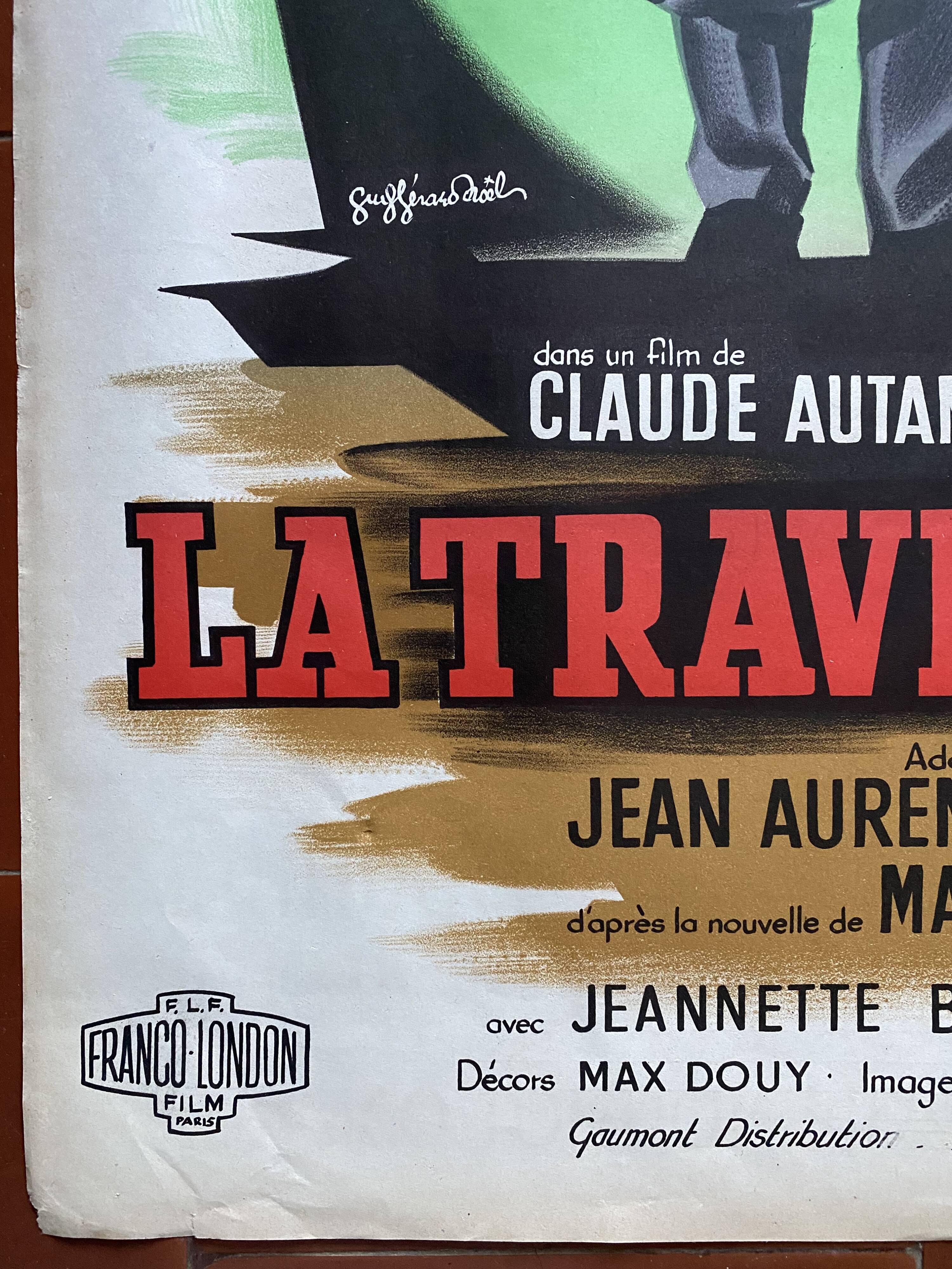 Original cinema poster "La Traversée de Paris" Jean Gabin, Bourvil 60x80cm 1956
