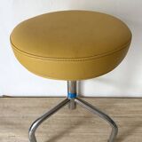 Vintage tripod stool in skai & chrome adjustable in height