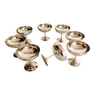 Ice cups or sorbet, set of 8, stainless steel 18/10, Létang Remy