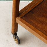 Scandinavian teak rolling trolley