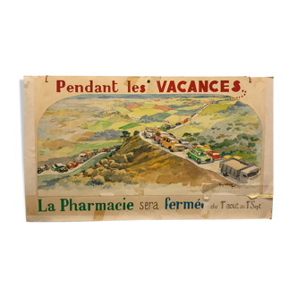 Illustration originale Guy Sabran Vacances