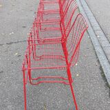 6 wired metal mesh chairs