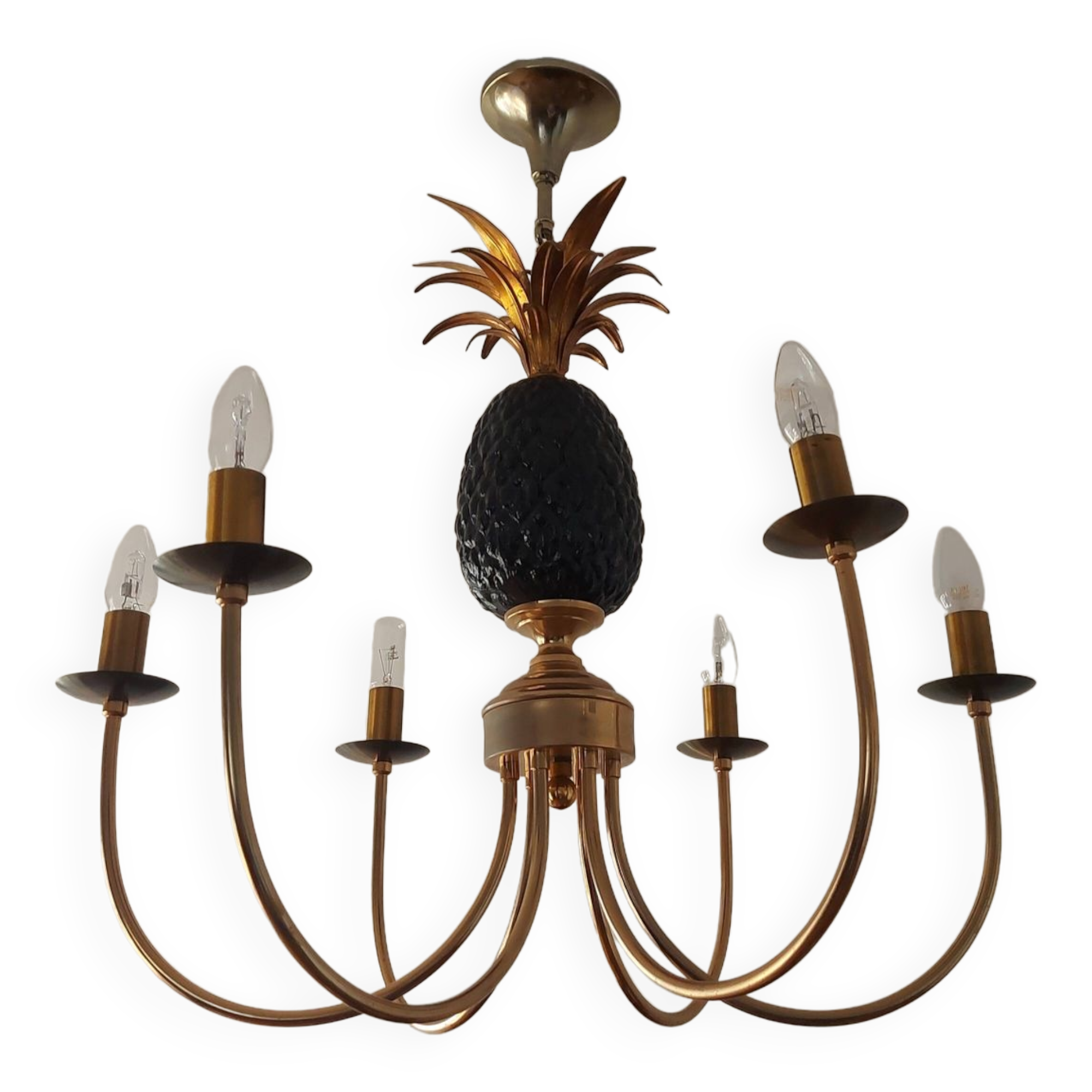 Pineapple chandelier from the 70'S in brass