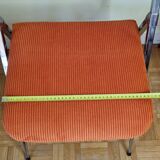 Pair of vintage folding chairs in chrome-plated steel, 70s, restored