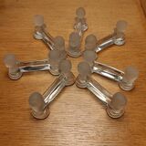 Set of 7 Baccarat Houdon crystal knife holders