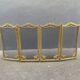 Brass fireplace fire screen 1900, French art nouveau spark screen with 4 shutters