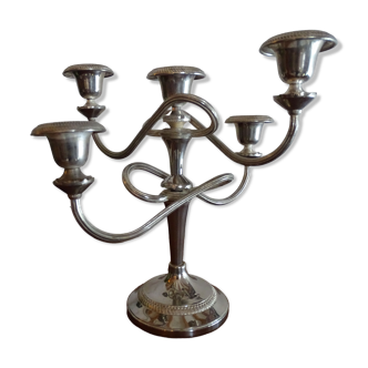 Chandelier 5 burners vintage silver metal