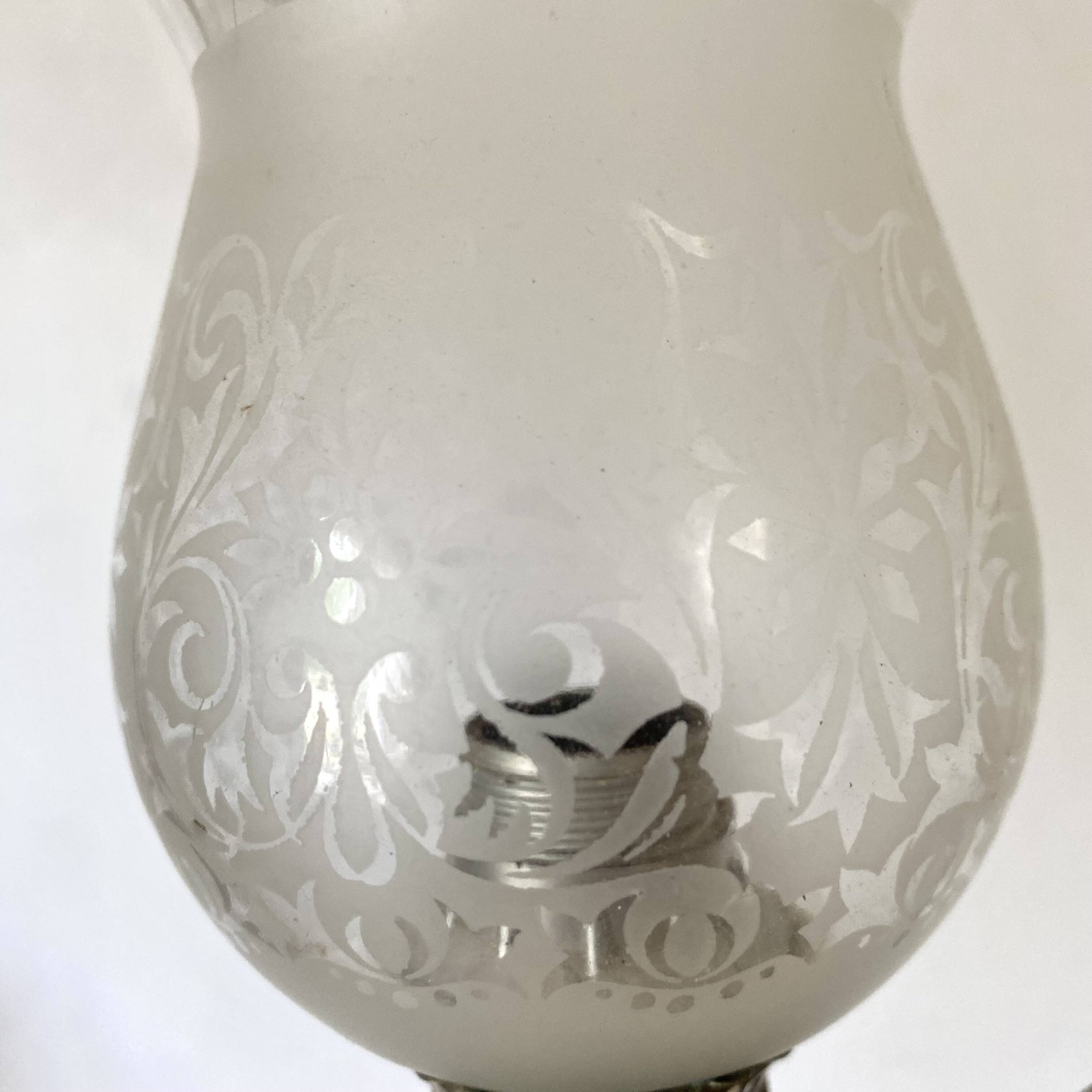 Pair of metal and glass wall lights