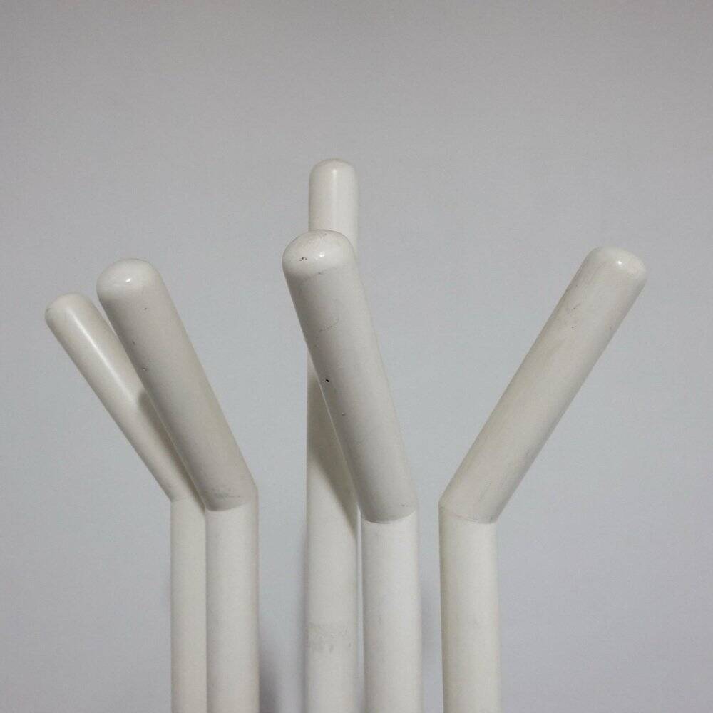 Vintage Postmodern Wood and Brass Coat Rack, 1980s