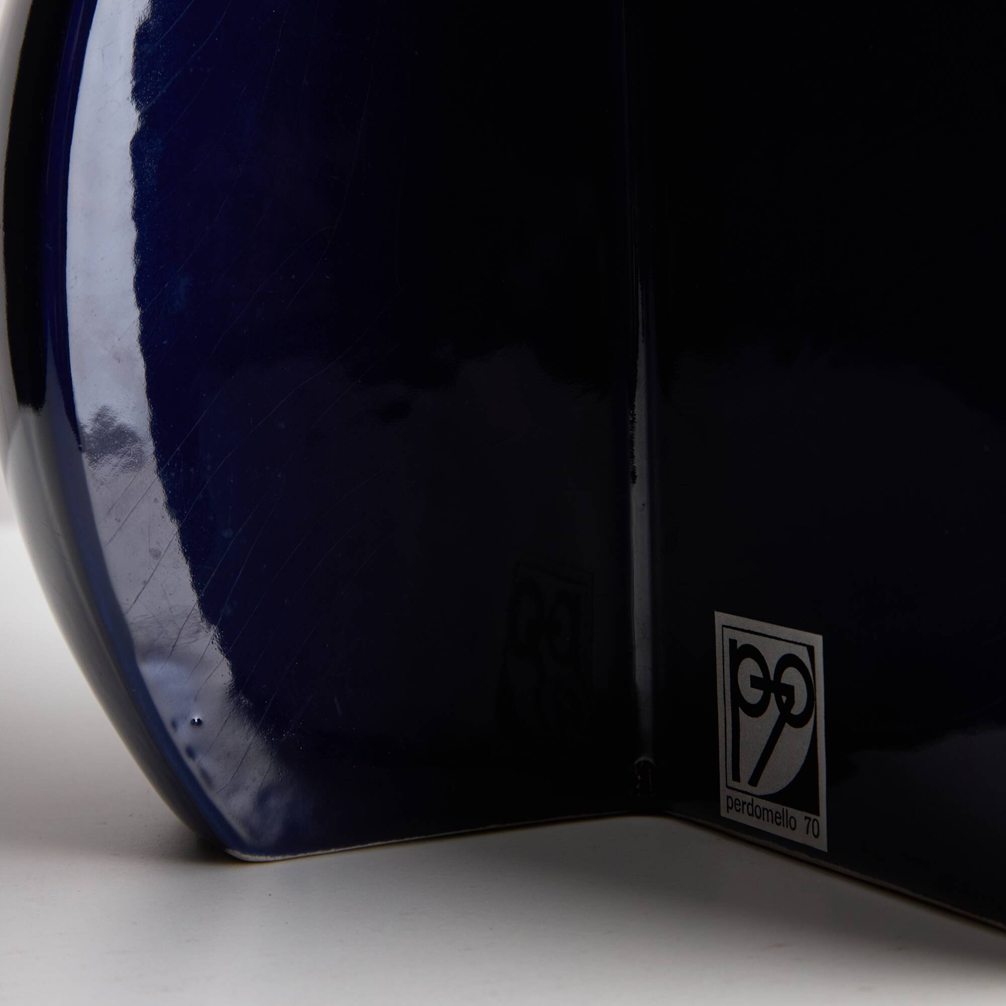 Perdomello 70 Blue Hemisphere Table Lamp, 1970s