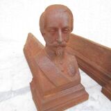 Pair of antique andirons - Napoleon III effigy