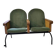 Forest green cinema double seat in oak and metal - 2 places, 1970s vintage design