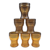 Set of 6 Italian amber glasses