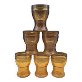 Set of 6 Italian amber glasses