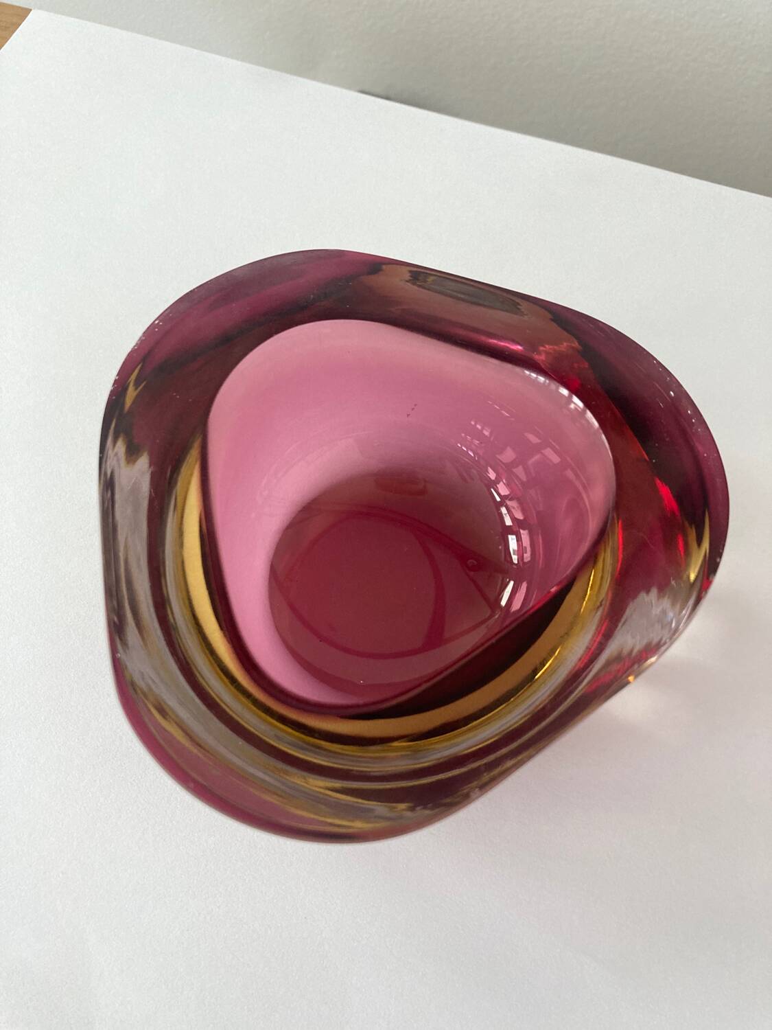 Purple and yellow Murano glass empty pocket