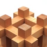 Japanese wooden puzzle sculpture by Sori Yanagi for Kumiki from the 1970s.