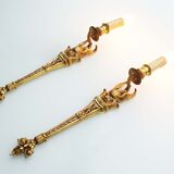 1950's Solid brass 'Swan' wall sconces