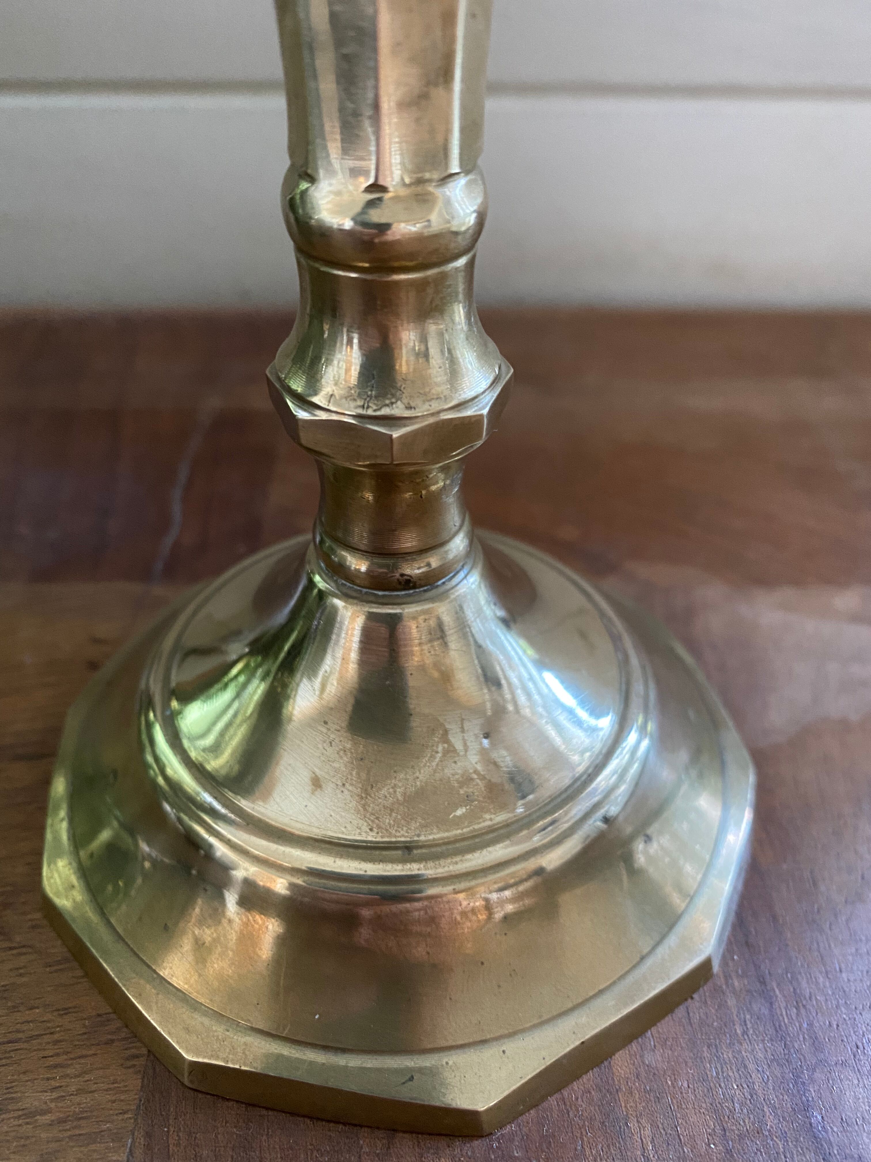 Antique brass candle holder