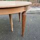 Renovated round Art Deco dining table in solid oak, 1950, 230cm extendable.