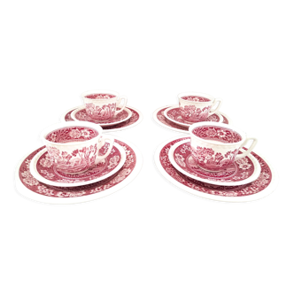 Coffee service 12 rooms 4 people Villeroy & Boch model Rusticana red English décor