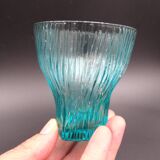 Set of 6 turquoise glass water glasses around 1975