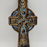 Ceramic glazed wall Celtic cross