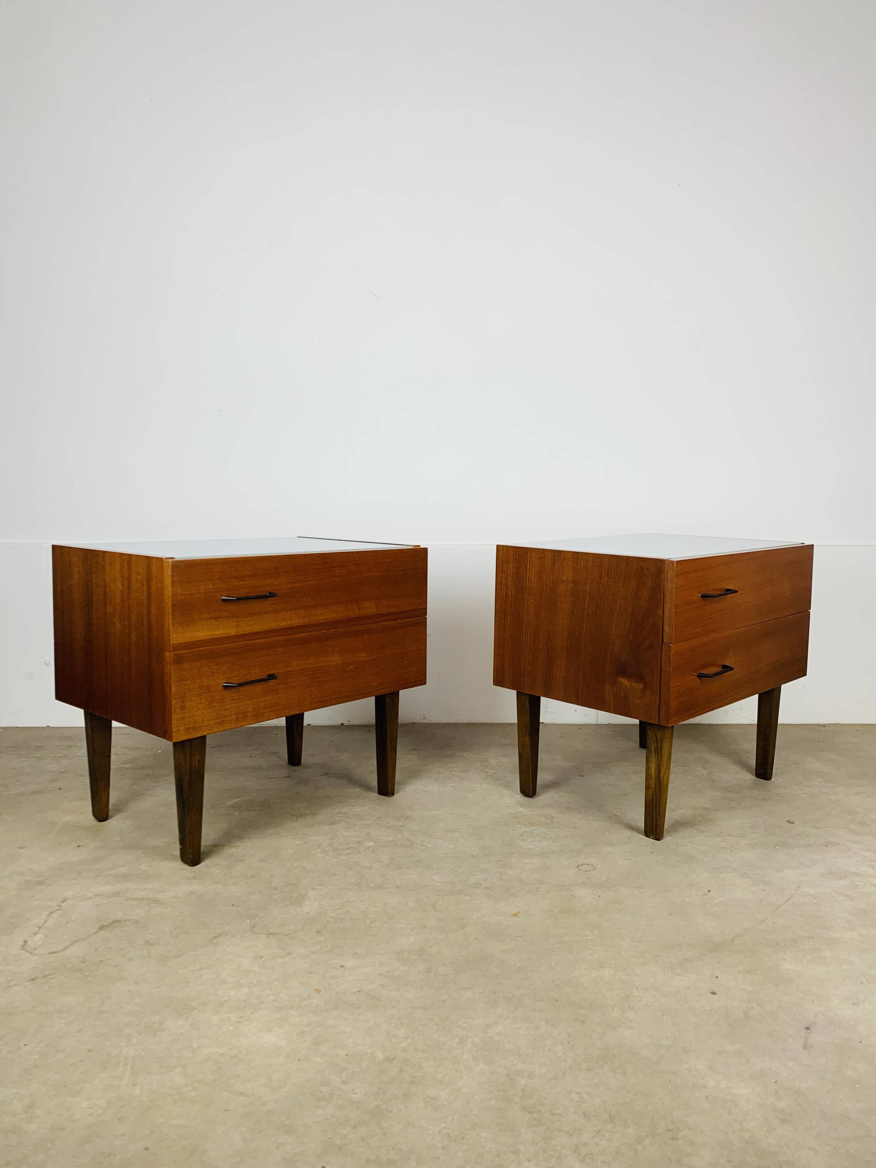 Pair of Scandinavian teak bedside tables, 1960s