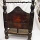 Traditional low chair in wood and leather