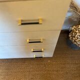 Vintage white chest of drawers with compass feet