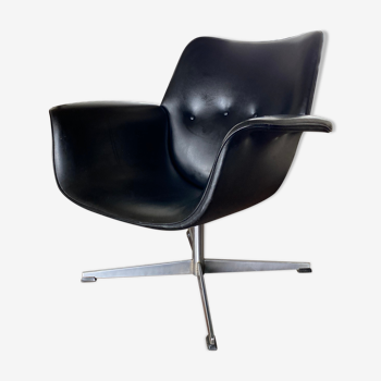 Modernist black lounge chair, 1960s