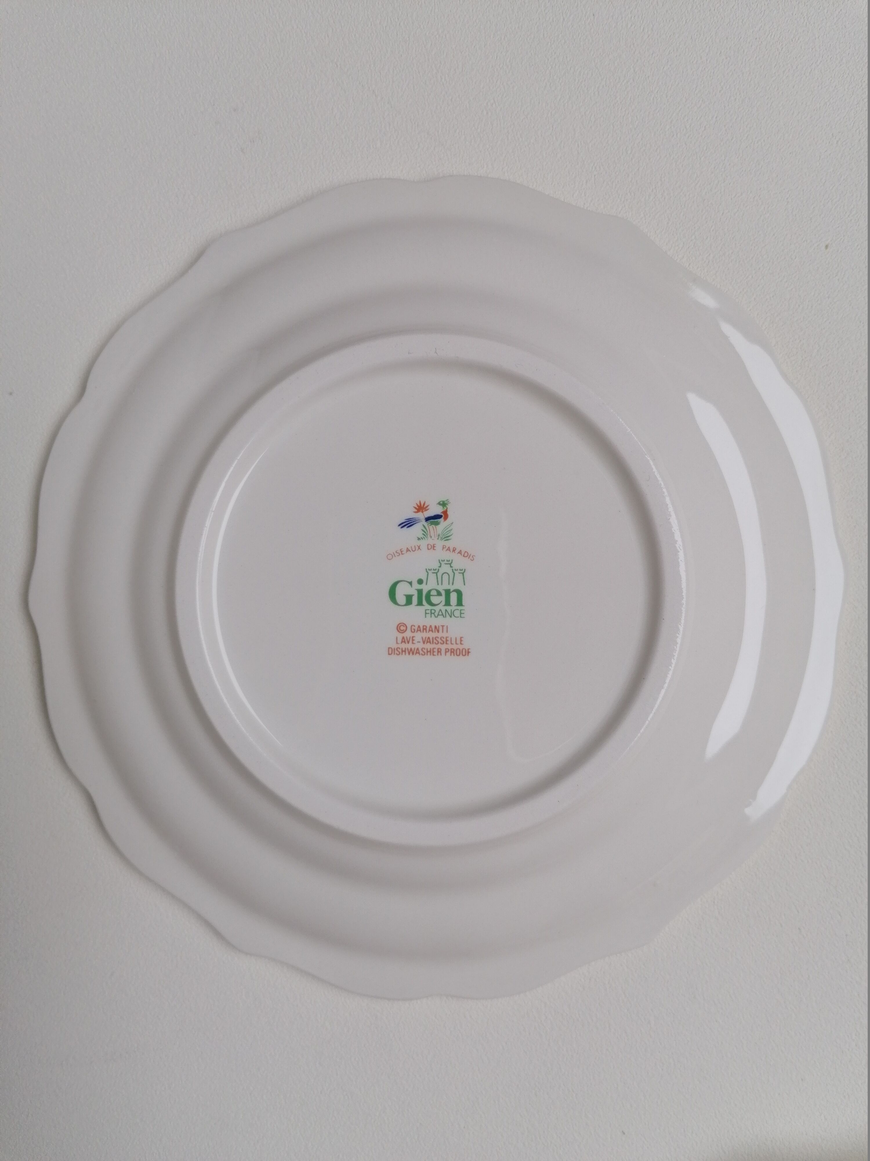 Two dessert plates Gien Birds of Paradise