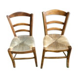 2 old Provençal-style straw chairs