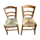 2 old Provençal-style straw chairs