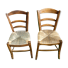 2 chaises paillees ancienne de style provençal