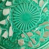 Fruit cup in torsadee faience and openwork duck flight years 1950