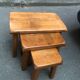 Tables gigogne en chêne brutaliste années 70 hollande