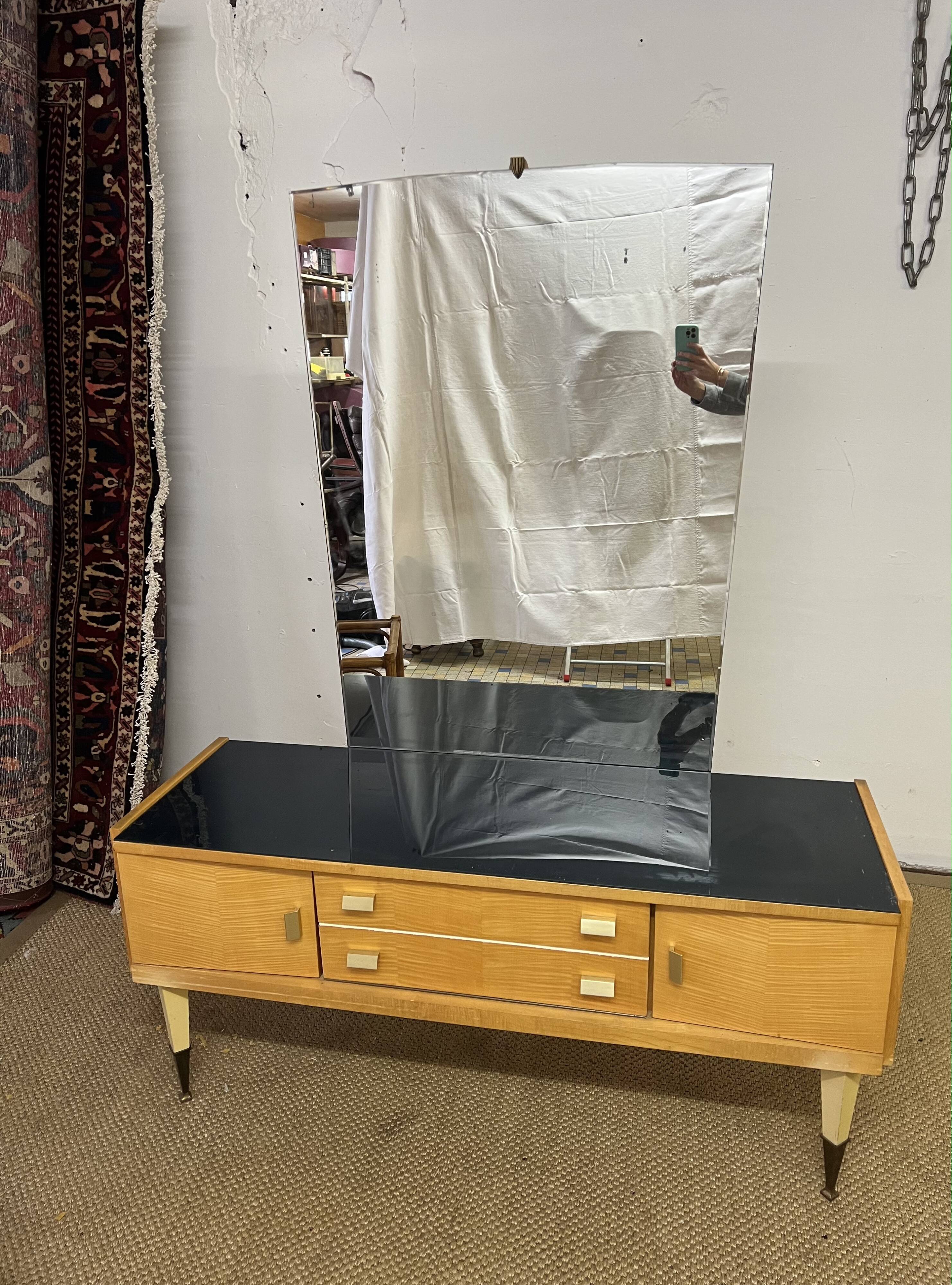 Vintage dressing table from the 50s in birch wood