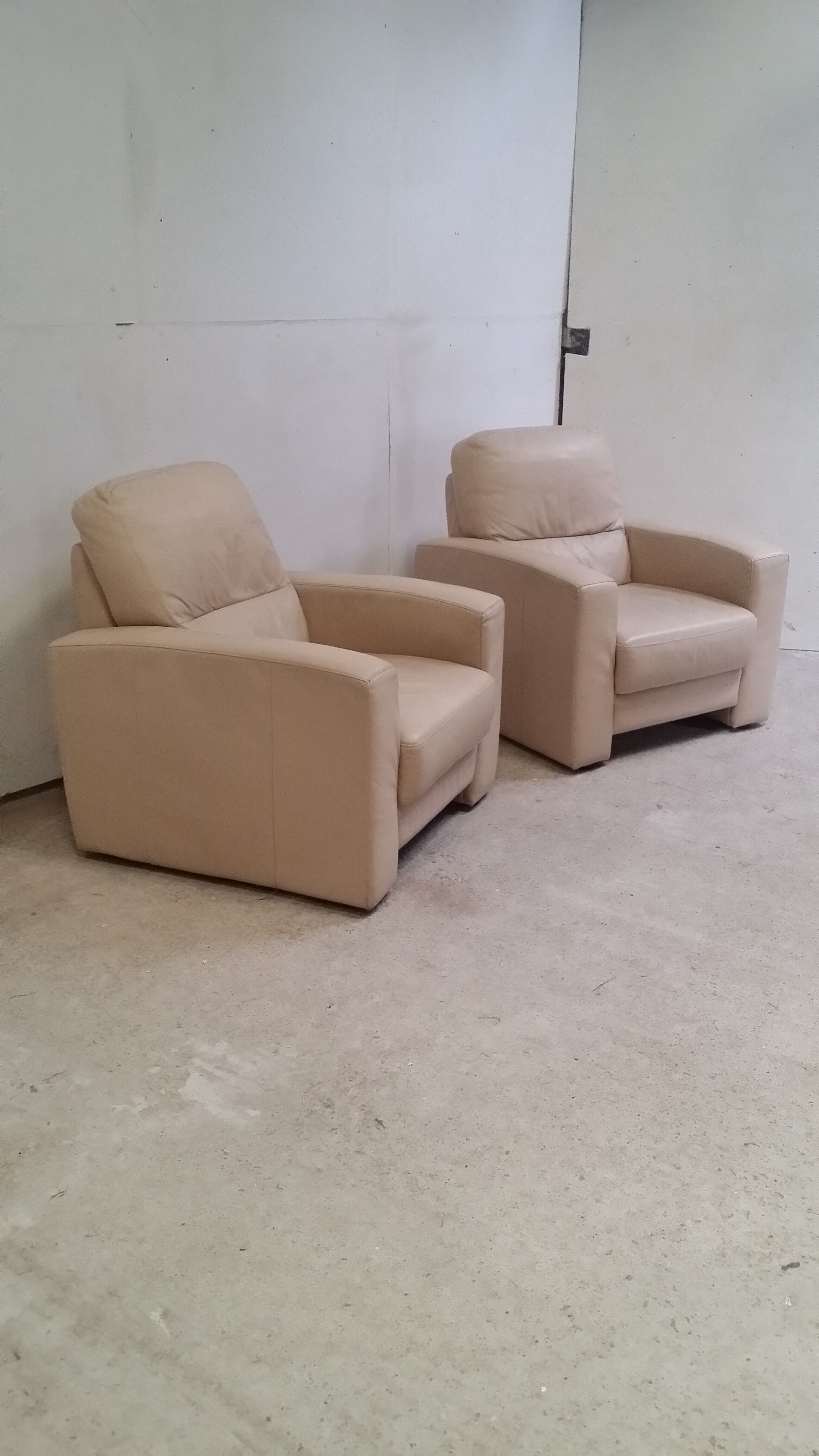 Pair of leather club chairs