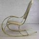 60s rocking chair in brass and ecru imitation leather